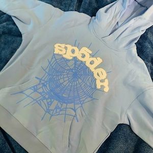 Sp5der sky blue hoodie